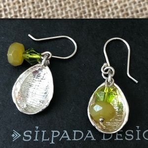 Silpada Sterling Green Serpentine Drop Earrings